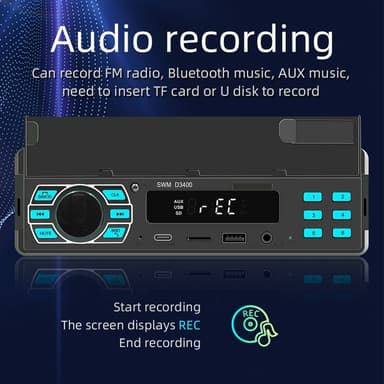 Bluetooth Stereo Bilstereo FM-radio MP3-spelare telefonhållare