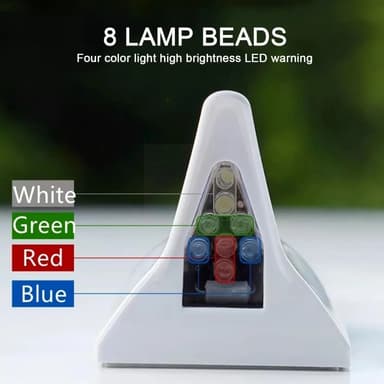 Soldriven hajfena biltak bakvinge 8 LED-blinkljus billjus