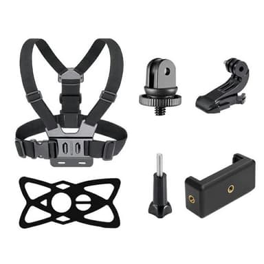 6-i-1 tillbehör för GoPro Hero med bröstrem mobilklämma etc