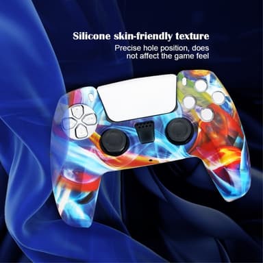 DATA FROG För Sony Playstation 5 Silikonskydd Spelkontrollskydd med 2 Rocker Caps
