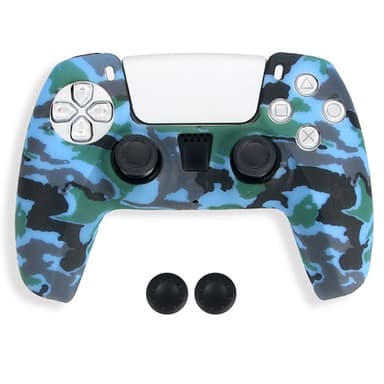 DATA FROG För Sony Playstation 5 Silikonskydd Spelkontrollskydd med 2 Rocker Caps