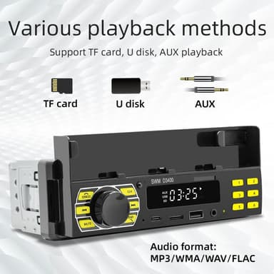 Bluetooth Stereo Bilstereo FM-radio MP3-spelare telefonhållare
