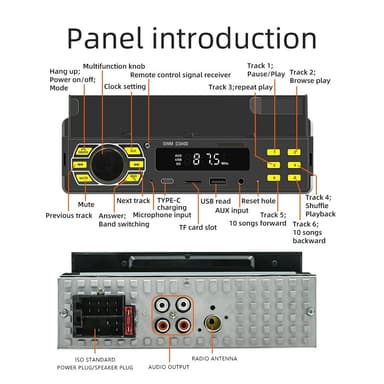 Bluetooth Stereo Bilstereo FM-radio MP3-spelare telefonhållare
