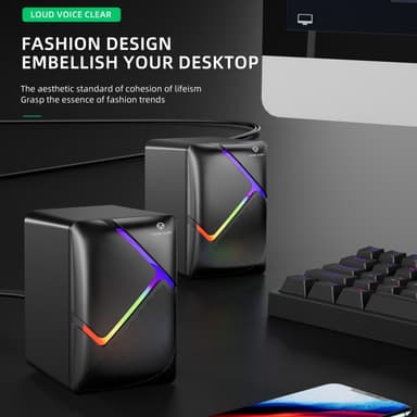 DARK ALIEN USB Stationära Högtalare Dator Laptop Subwoofer RGB