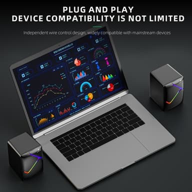 DARK ALIEN USB Stationära Högtalare Dator Laptop Subwoofer RGB