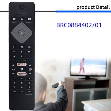 BRC0884402 / 01 TV fjärrkontroll Ersättning för Philips TV
