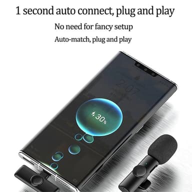 USB-C 2,4 GHz trådlös Lavalier-mikrofon (2 Mics+1-mottagare)