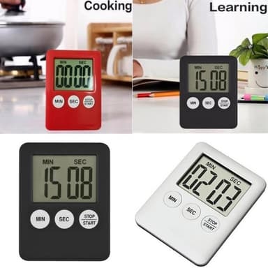 Tunn kökstimer Timer Stor Skärm Digital magnetisk nedräkning - Vit