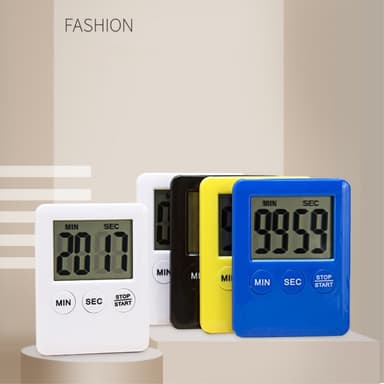 Tunn kökstimer Timer Stor Skärm Digital magnetisk nedräkning - Vit