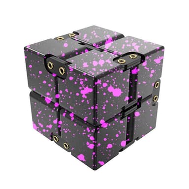 Fidget Toy Stress Avslappning Infinite Cube Flip Kub Svart-Rose