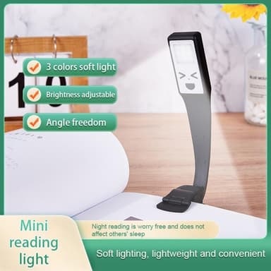 Clip-On Book Light Tre Bok-Lampa Ljusstyrka Justerbar läslampa