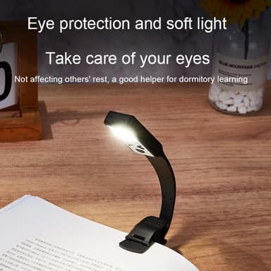 Clip-On Book Light Tre Bok-Lampa Ljusstyrka Justerbar läslampa