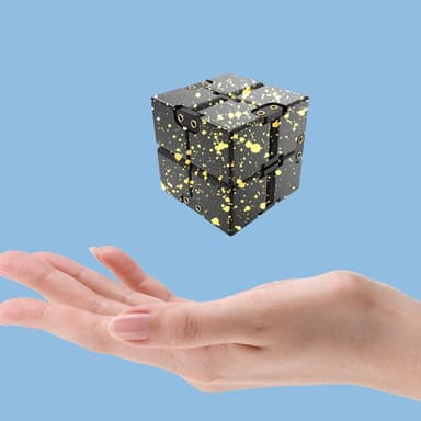 Fidget Toy Stress Avslappning Infinite Cube Flip Kub Svart-Rose