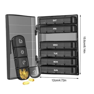 7-dagars Bärbar 28 Fack Daglig Pill Box Medicin Organizer