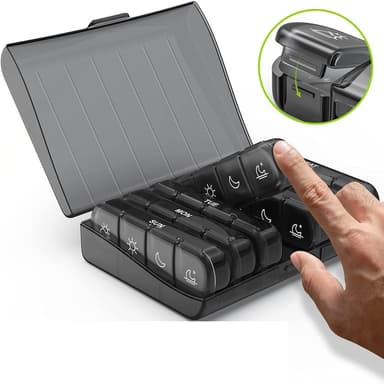 7-dagars Bärbar 28 Fack Daglig Pill Box Medicin Organizer