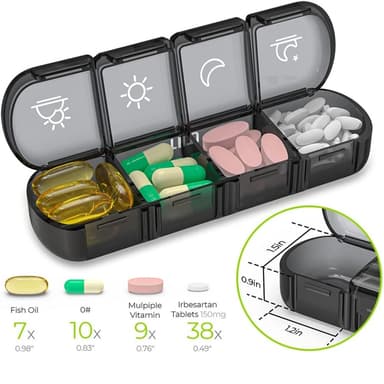 7-dagars Bärbar 28 Fack Daglig Pill Box Medicin Organizer