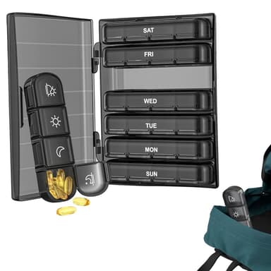 7-dagars Bärbar 28 Fack Daglig Pill Box Medicin Organizer