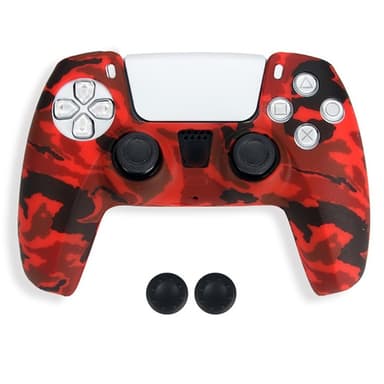 DATA FROG För Sony Playstation 5 Silikonskydd Spelkontrollskydd med 2 Rocker Caps