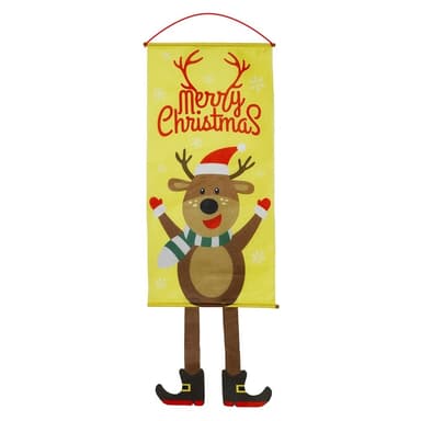 Merry Christmas Flagga Xmas Hängande Banner Dörr Dekor - Rådjur