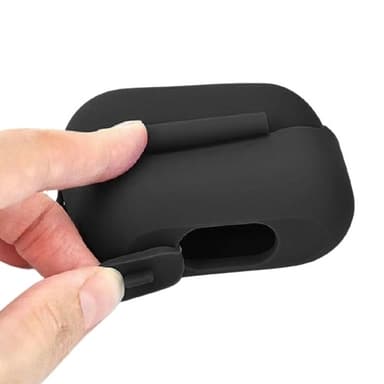 Silikonskal med krok till Airpods Pro, Svart
