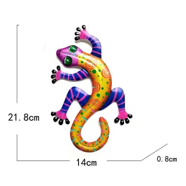 Gecko Ödla Väggdekor Trädgård prydnad 14x21.8x0.8cm - Gul