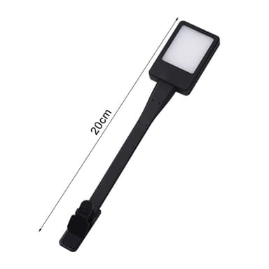 Laddningsbar läsljus läslampa Clip On LED Bok Ljus- Vit