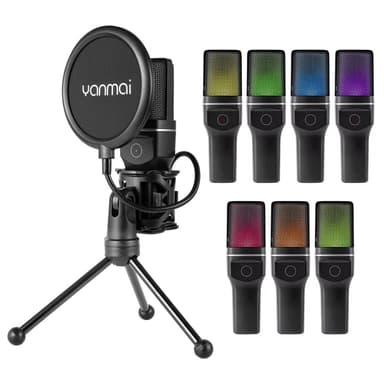 YANMAI Live Streaming Trådlös RGB-mikrofon gaming spel online