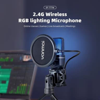 YANMAI Live Streaming Trådlös RGB-mikrofon gaming spel online