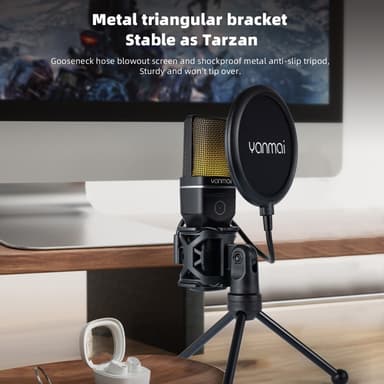 YANMAI Live Streaming Trådlös RGB-mikrofon gaming spel online