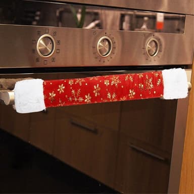 4-pack Jullinne Tyg Kylskåp Dörrhandtag Skyddande överdrag Jul