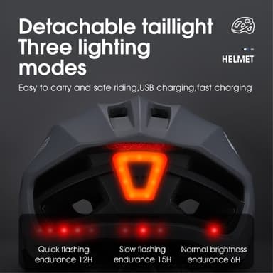 WEST BIKING Lättvikts pneumatisk cykelhjälm med LED-bakljus