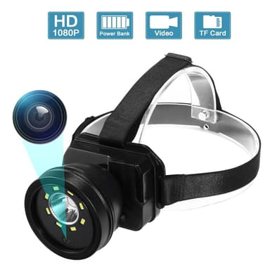Vattentät 1080P Videokamera Ficklampa Pannlampa Strålkastare