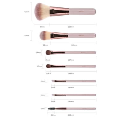 BANFI 7st Ögonskugga Foundation Läpp Makeup Borste Set med Box