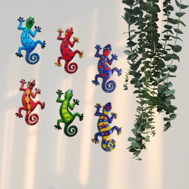 Gecko Ödla Väggdekor Trädgård prydnad 13x22cm - LjusBlå