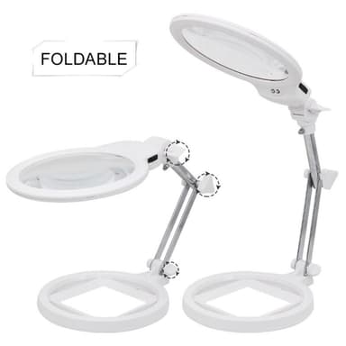 Hopfällbart stort förstoringsglas med LED lampa 2,5 x 130mm