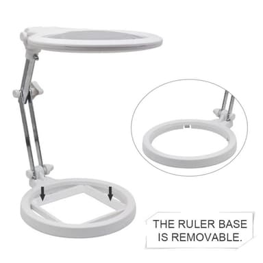 Hopfällbart stort förstoringsglas med LED lampa 2,5 x 130mm