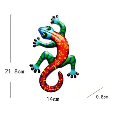 Gecko Ödla Väggdekor Trädgård prydnad 14x21.8x0.8cm - Röd