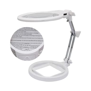 Hopfällbart stort förstoringsglas med LED lampa 2,5 x 130mm