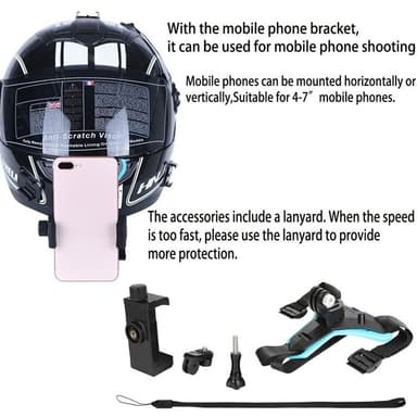 5-i-1 motorcykel hjälm Mount klämma Body Strap Tillbehör GoPro