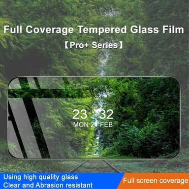 iPhone 14 Pro Max IMAK Pro+ Heltäckande Härdat Glas Svart Ram