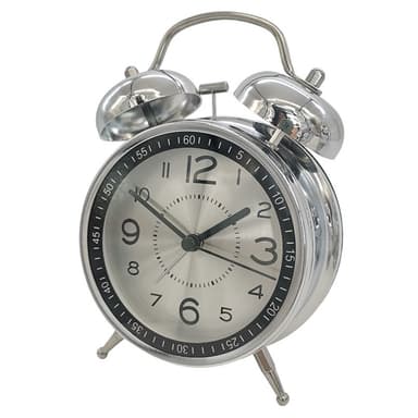 Retro Twin Bell Alarm Tyst Väckarklocka