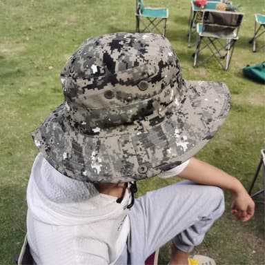 Kamouflage bucket hatt Keps med myggnät camping fiske - Khaki