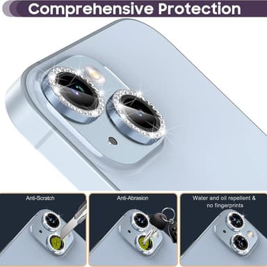 Kamera lins till iPhone 15 / 15 Plus Glitter