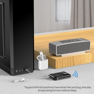 2-i-1 Bluetooth 5.0 mottagare sändare RCA 3,5 mm AUX FM-adapter