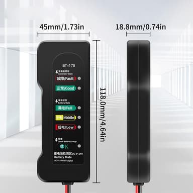 12V batteritestare 6-LED bilfelstestare batterikontroll bil lastbil motorcykel