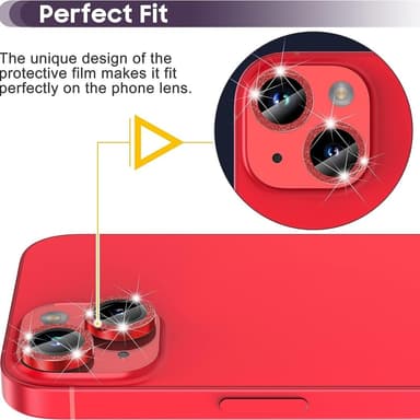 Kamera lins till iPhone 15 / 15 Plus Glitter