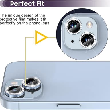 Kamera lins till iPhone 15 / 15 Plus Glitter
