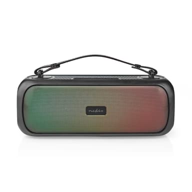 Nedis Bluetooth® Party Boombox | 4.5 timmar | 2.0 | 45 W | Uppspelning av media: AUX / USB | IPX5 | Synkroniseringsbar | Bärhandtag | Festljus | Svart