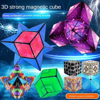 Fidget 6x6x6cm 3D Magnetisk Kub Förändrande Magisk Kub Pussel