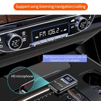 2-i-1 Bluetooth 5.0 mottagare sändare RCA 3,5 mm AUX FM-adapter
